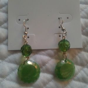 Green Dangle Earrings